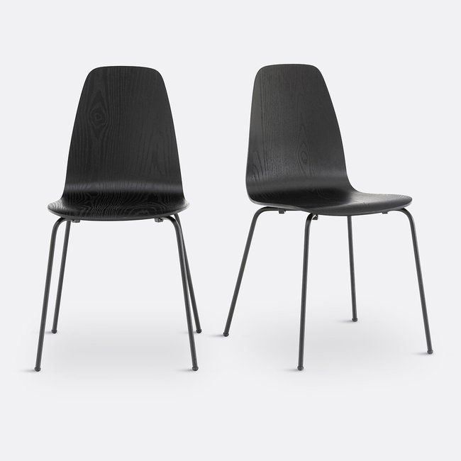 2er-Set Stühle Biface im Vintage-Stil schwarz LA REDOUTE INTERIEURS