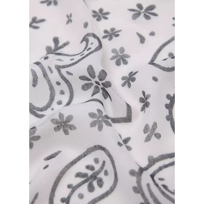 Foulard en gaze à imprimé blanc cassé <span itemprop=