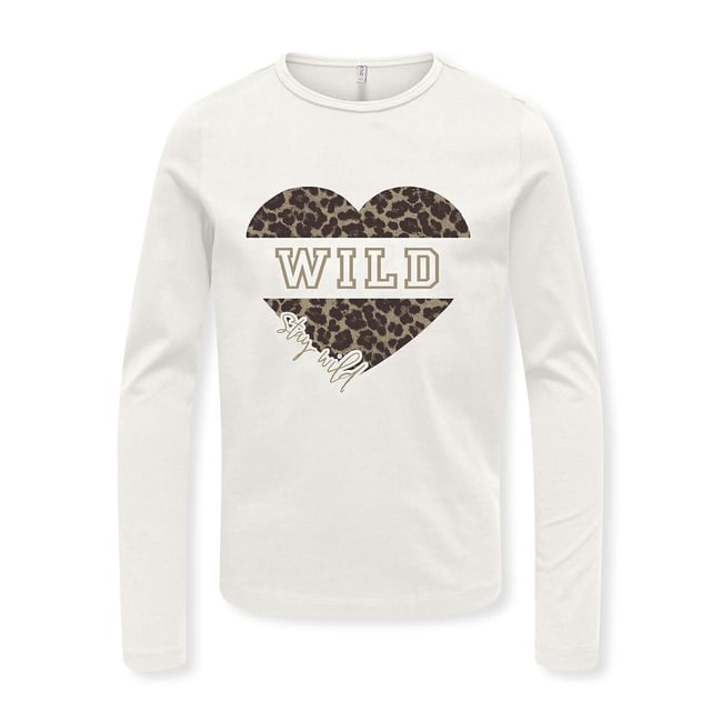 T-shirt met lange mouwen, print vooraan - KIDS ONLY