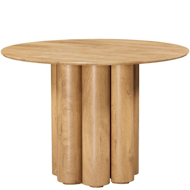 Table à manger design ronde 110x110x76cm Couleur bois <span itemprop=
