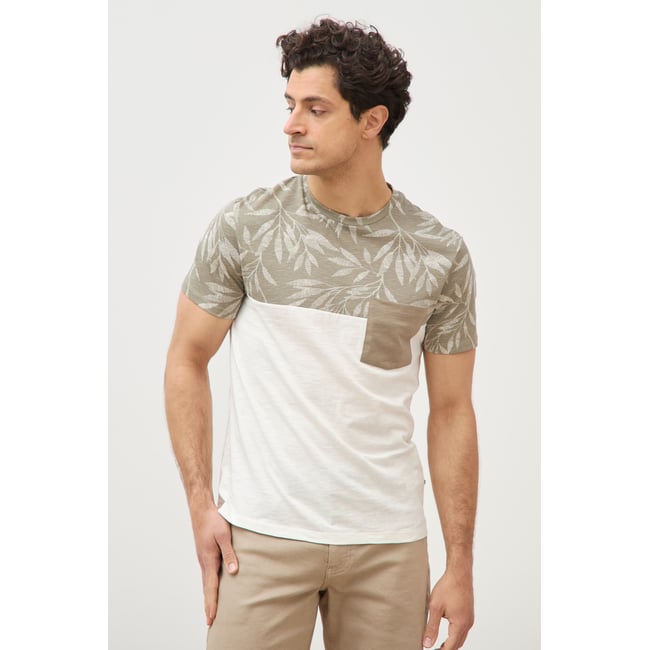 T-shirt manches courtes vert kaki <span itemprop=