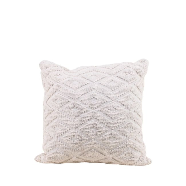 Coussin en tissu losanges 40x40cm beige <span itemprop=
