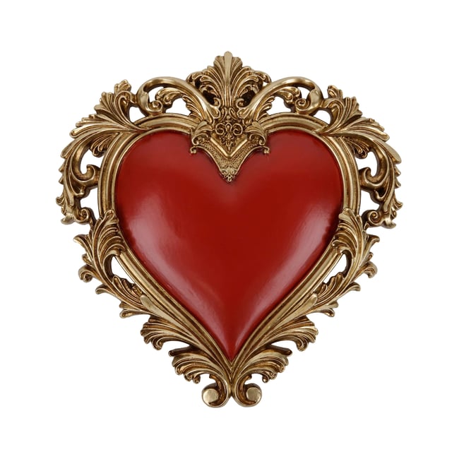 Déco murale coeur 16.2x16.6cm Couleur rouge <span itemprop=