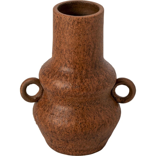 Vase en poterie à anses Couleur cognac <span itemprop=