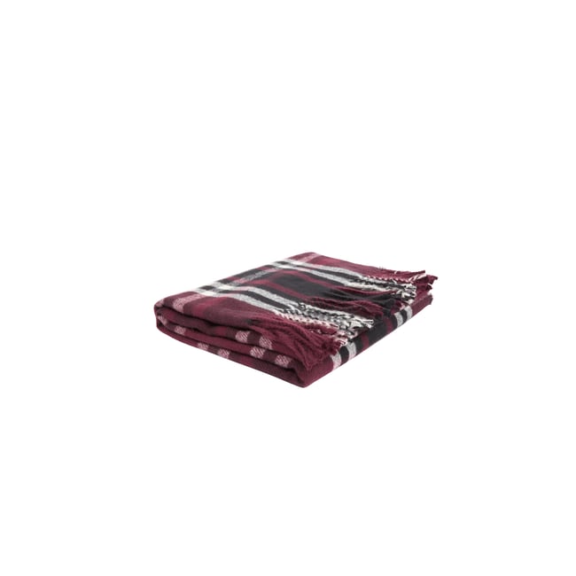 Écharpe tartan prune <span itemprop=