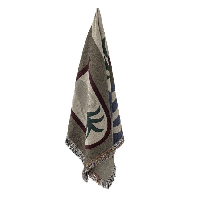 Plaid motif abstrait végétal  VINAY multicolore <span itemprop=