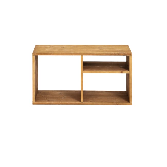 Table d’appoint étagère en sapin massif beige - BOBBIE Couleur désert <span itemprop=