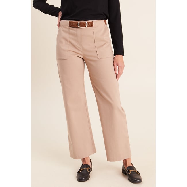 Lot de 2 pantalons cargo taille haute sable <span itemprop=