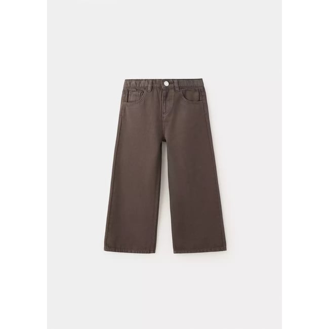Jean wide leg avec écussons étoiles marron <span itemprop=