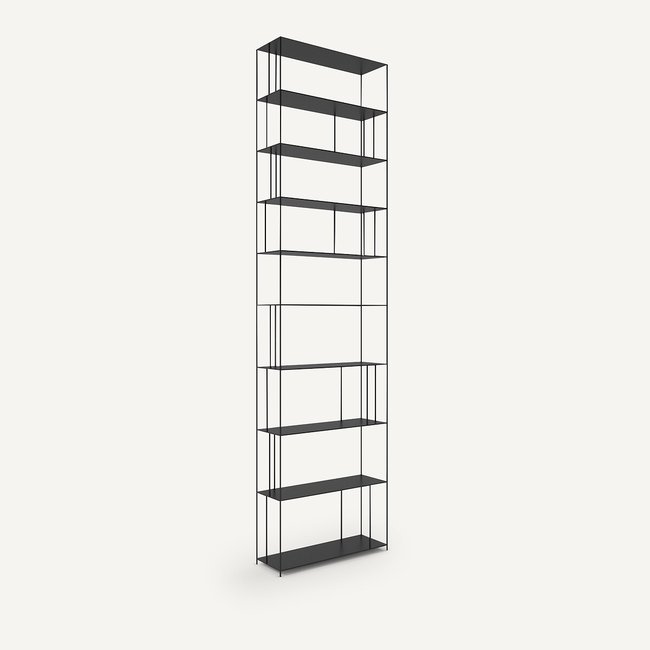 Bibliothèque métal acier H320 cm, Parallel XXL Couleur noir <span itemprop=
