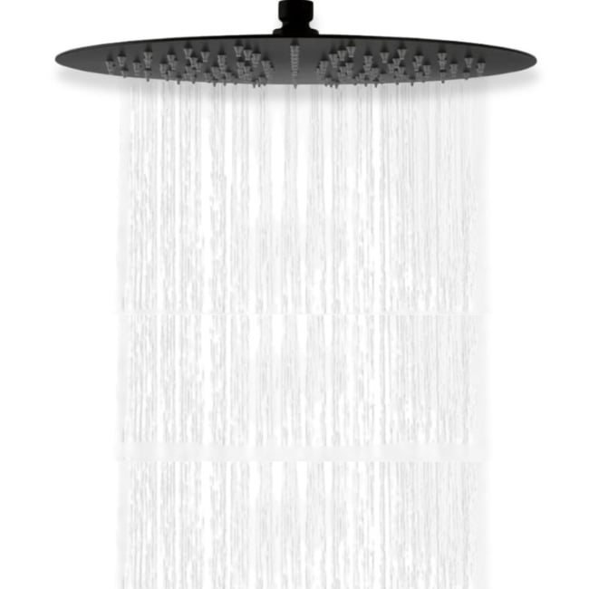 Tête de douche ronde en ABS noire NERA noir <span itemprop=
