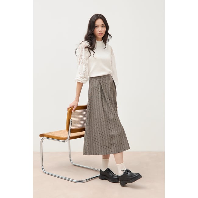 Jupe taille haute gris <span itemprop=
