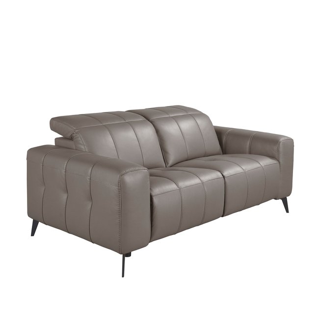 Canapé de relaxation 2 places en cuir Couleur gris | noir <span itemprop=