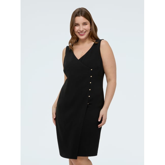Robe fourreau avec boutons bijoux - GLAM noir <span itemprop=
