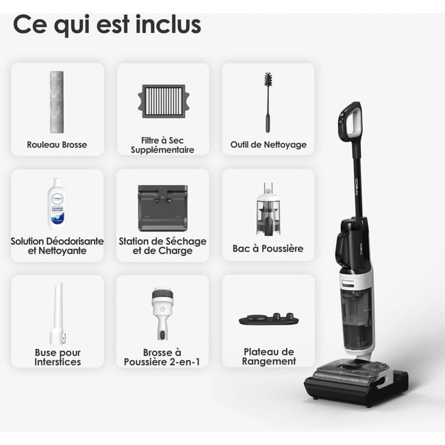 Aspirateur laveur Floor One Switch i5 Stretch Noir - TINECO