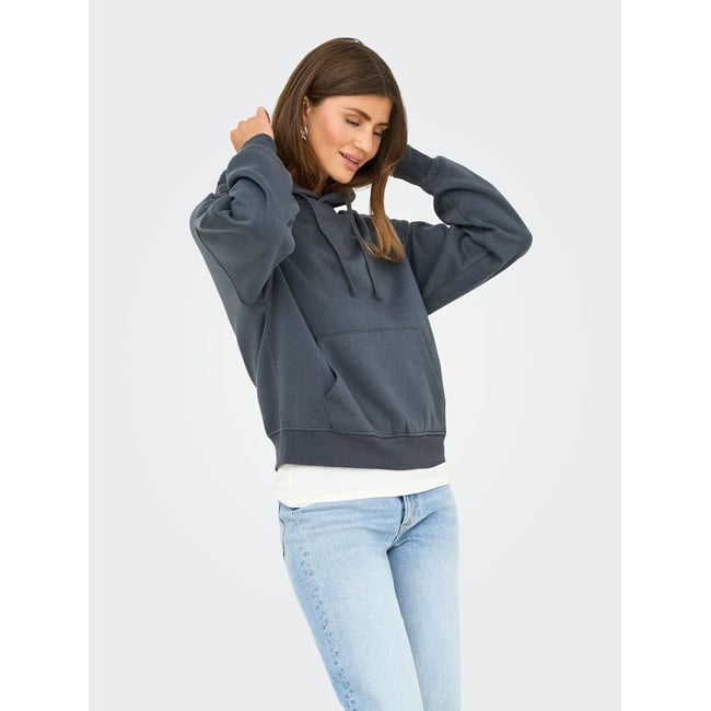 Sweat à capuche bleu foncé denim <span itemprop=