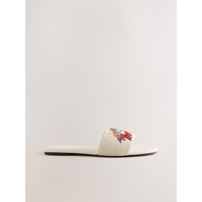 Mules fanta à ornements forever comfort® blanc/crème <span itemprop=