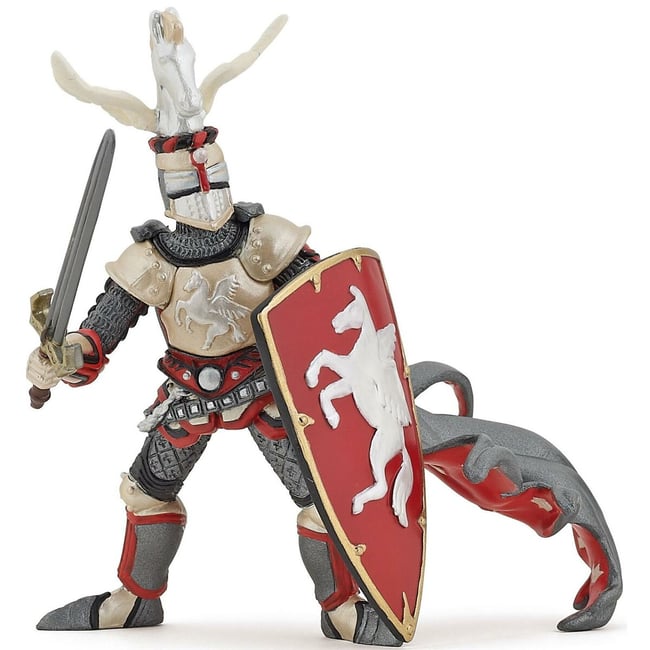 Figurine Maître des armes cimier pégase rouge <span itemprop=