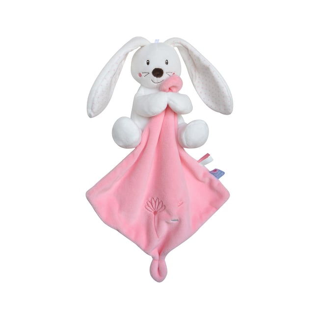 Doudou mouchoir xl lapin velours doux rose <span itemprop=