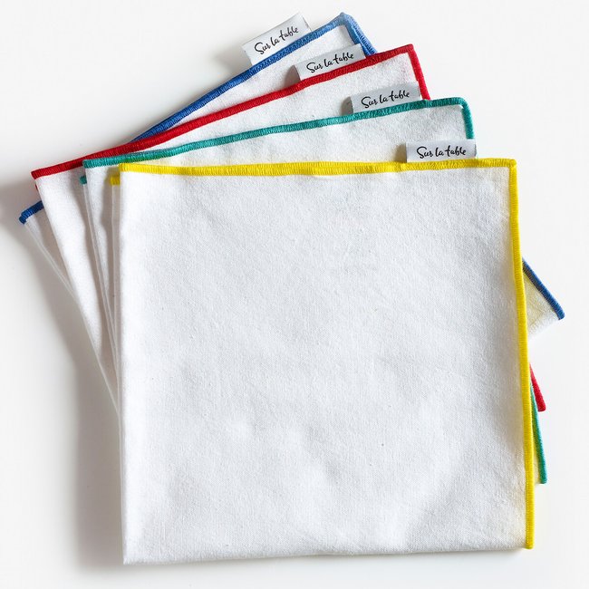 Set of 4 Colour Me Happy White Napkins, multi-coloured, SUR LA TABLE