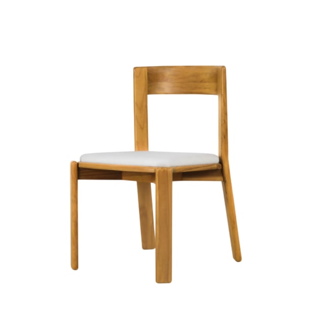 Chaise tapissée en teck massif Couleur marron <span itemprop=