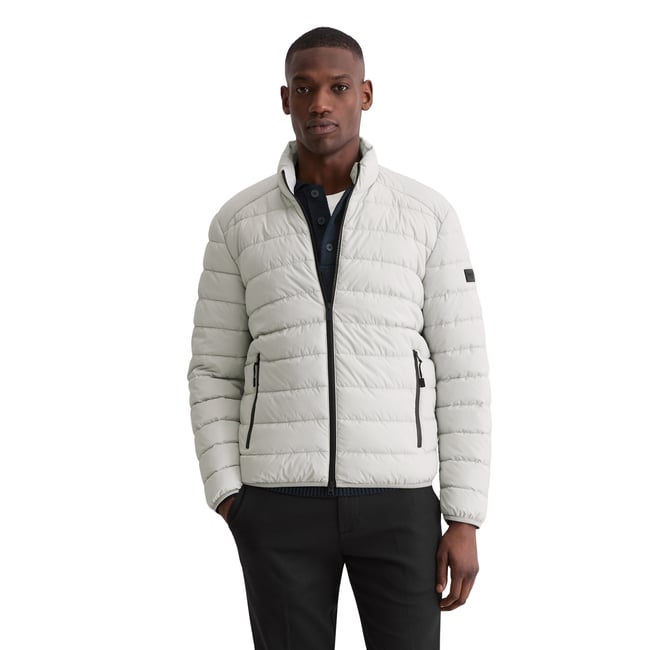 Veste matelassée regular en polyester performant recyclé gris clair <span itemprop=