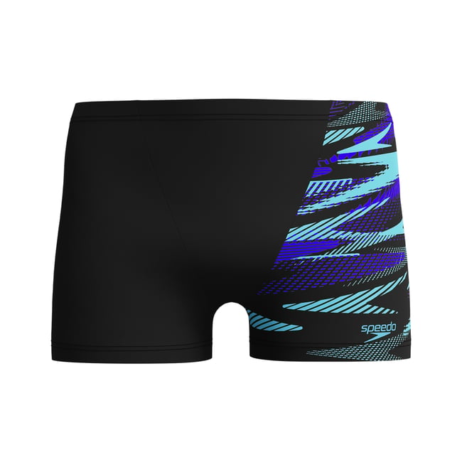 Short de bain motif/style imprimé HYPERBOOM noir / bleu clair imprimé <span itemprop=