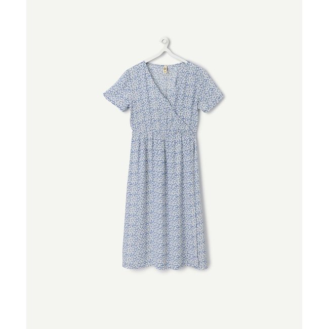 Kleid mit kurzen Ärmeln blau <span itemprop=
