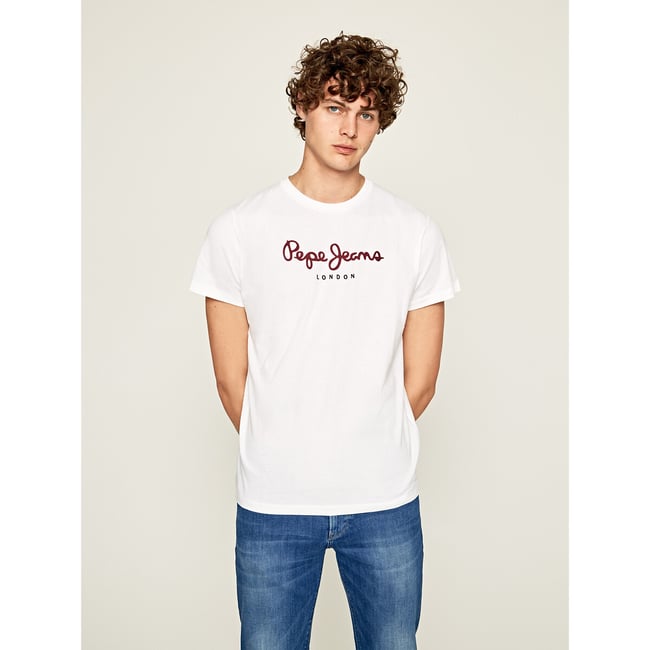 T-shirt col rond Eggo  blanc <span itemprop=