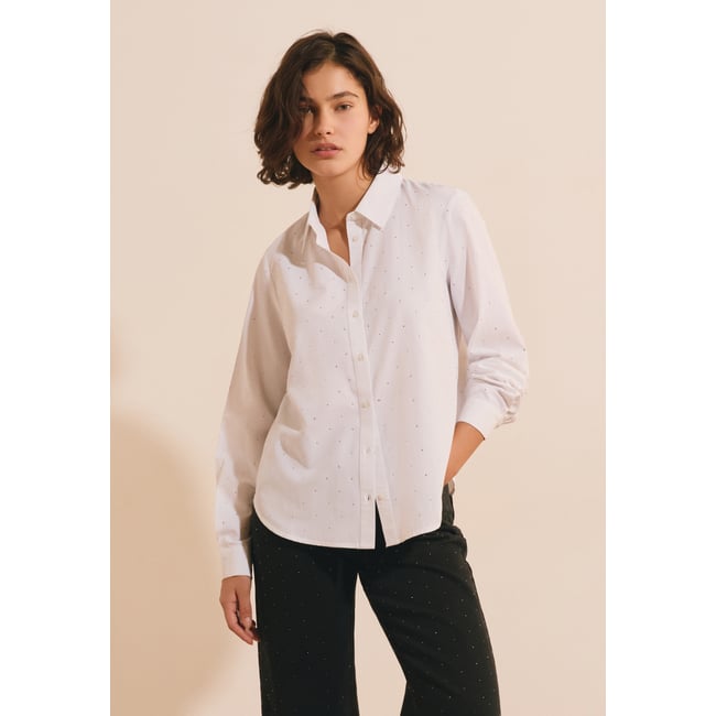 Chemise avec coton COLETTE blanc <span itemprop=