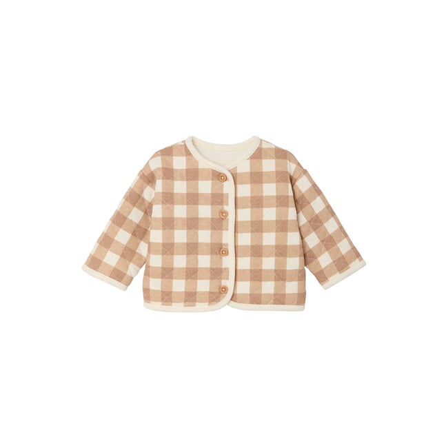 Gilet matelassé naissance écru <span itemprop=