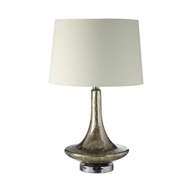 Polished Champagne Glass Droplet Shap with Linen Shade Table Lamp, champagne, SO'HOME