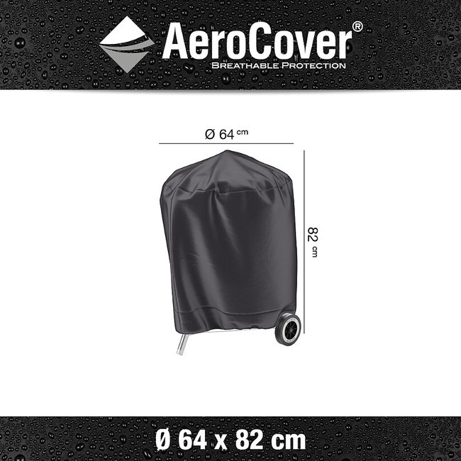 Garden Barbecue Kettle Cover Round 64x82cm, grey, AEROCOVER