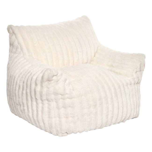 Fauteuil pour enfant en velours côtelé MUZI Couleur blanc <span itemprop=
