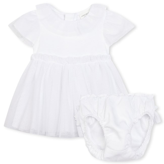 Ensemble robe et culotte blanc <span itemprop=
