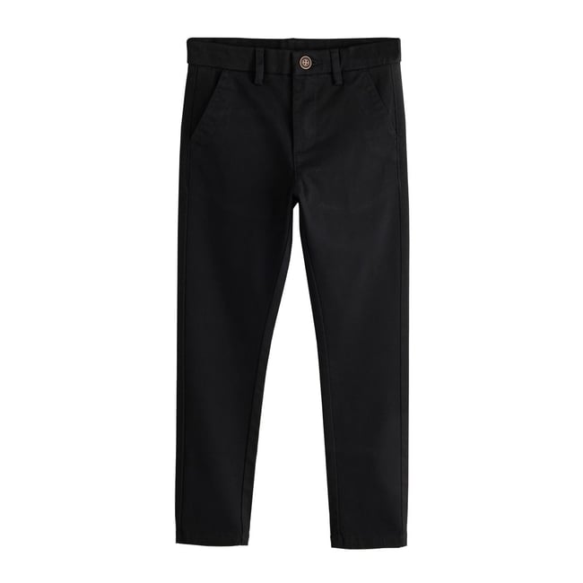 Pantalon chino skinny stretch coupe longue noir <span itemprop=
