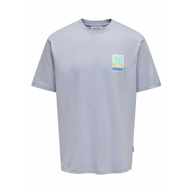 Oversize T-Shirt with Heart Logo on Back - ONLY & SONS