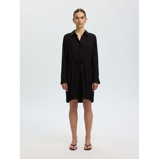 Mini-Robe Chemise manches longues black <span itemprop=