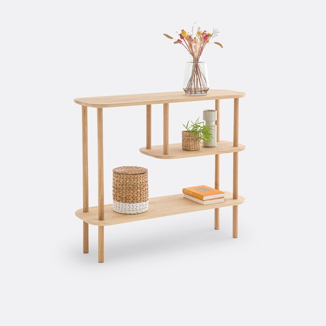 Crueso Asymmetric Solid Oak Console Table oak LA REDOUTE INTERIEURS