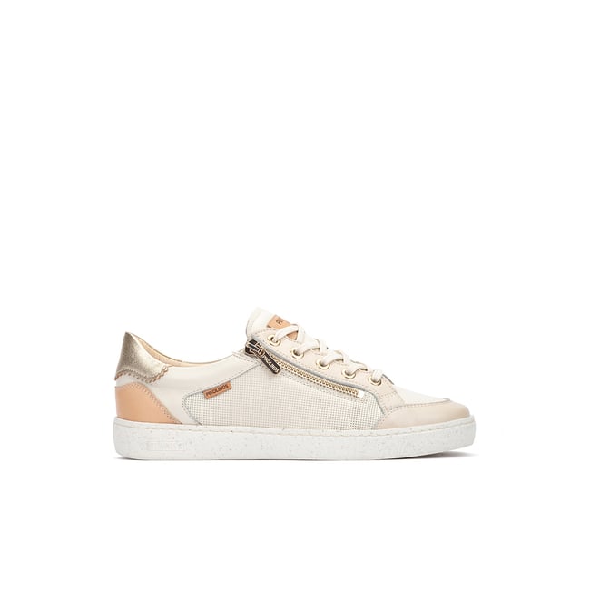 Baskets cuir Lanzarote nata <span itemprop=