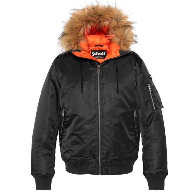Bomber avec capuche en imitation fourrure - SCHOTT