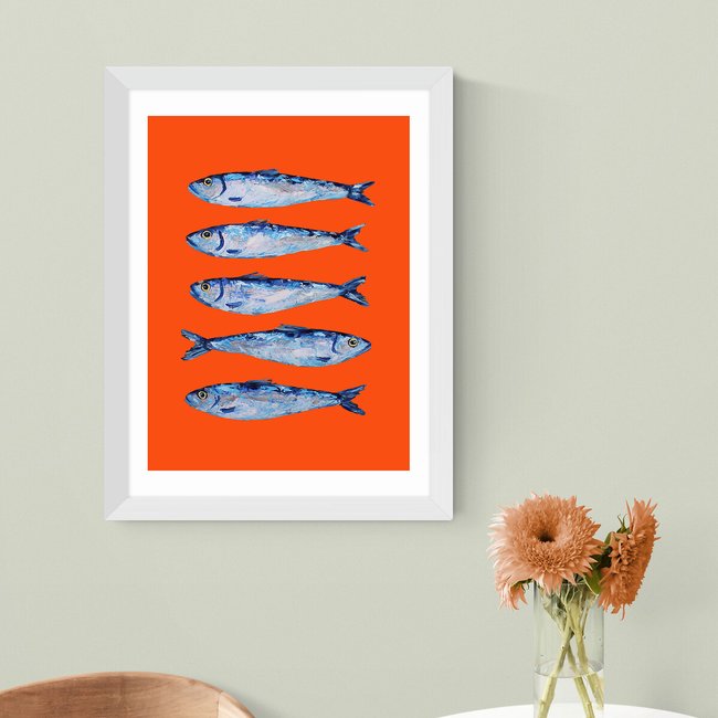 Sardines Orange by Alice Straker - EAST END PRINTS
