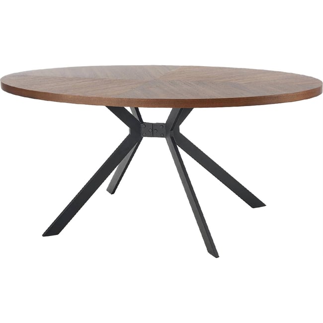 Table à manger ovale OVENTLE effet noyer Couleur noyer et noir <span itemprop=