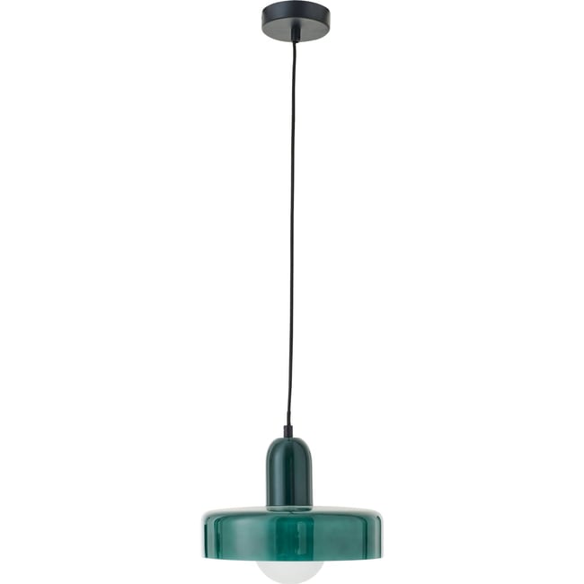 Plafonnier rétro en verre soufflé Couleur vert foncé <span itemprop=