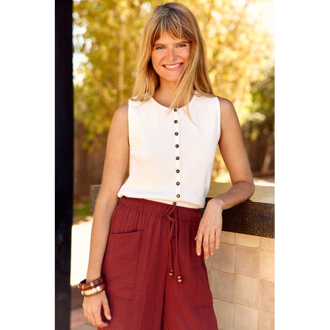 Gilet col rond uni MAGGIE - LA PETITE ETOILE