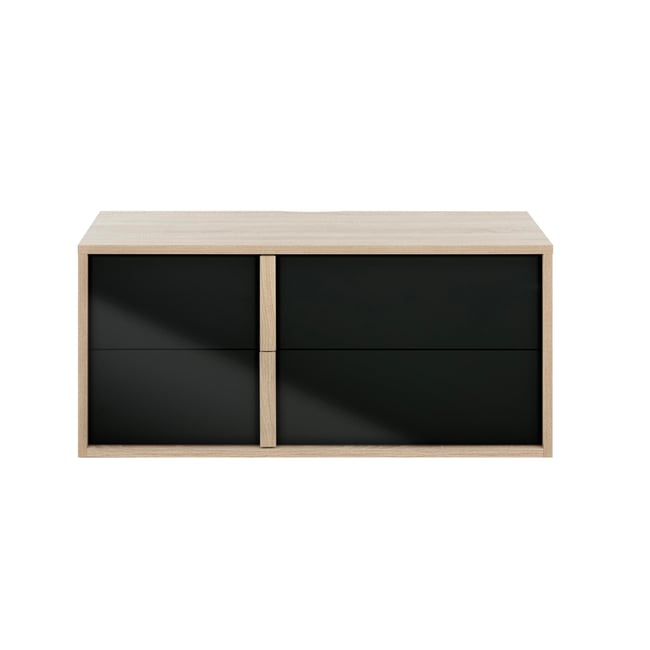 Rangement bas 2 tiroirs et Couleur beige <span itemprop=