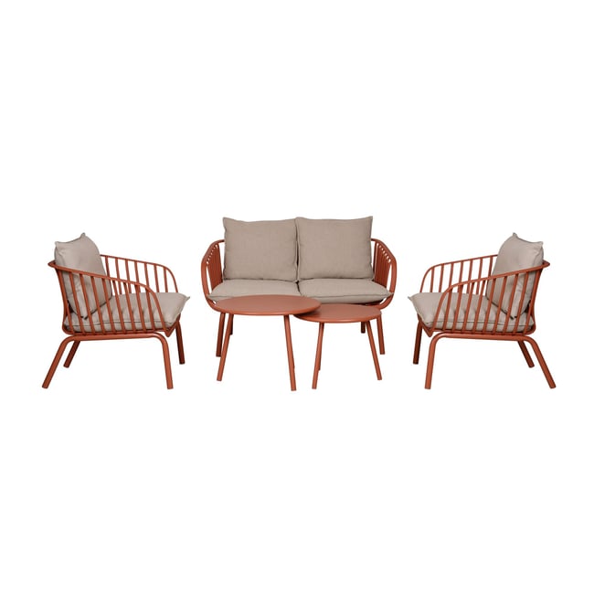Salon de jardin 4 places, PALMA terracotta <span itemprop=
