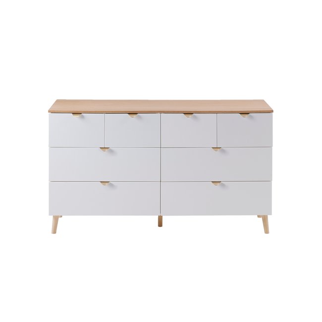 Commode double avec 8 tiroirs LIGNE MERVEILLES Couleur blanc <span itemprop=