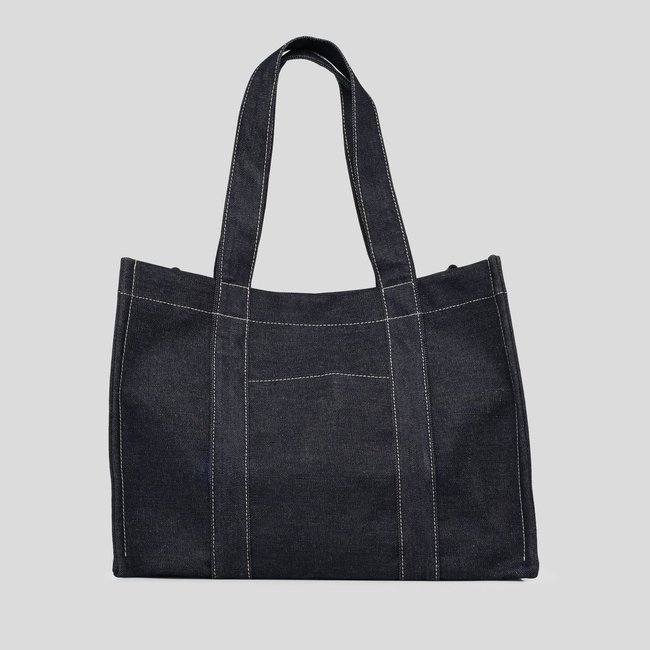 Cabas bandouliere denim coton issus de l agriculture biologique marine Monoprix La Redoute
