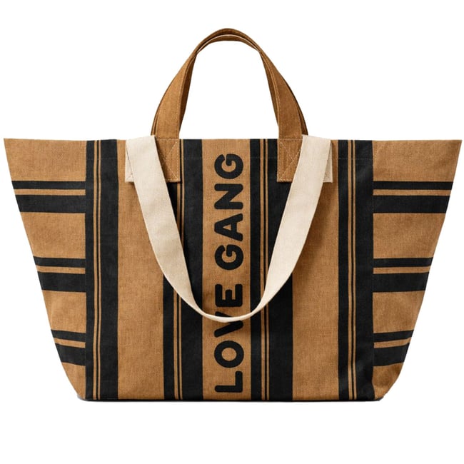 Sac cabas XL camel, noir <span itemprop=